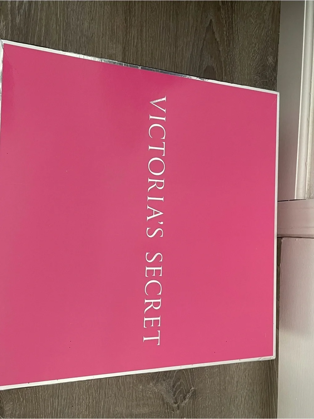 Victoria's Secret Hot Pink Pillow with White Floral Appliqué